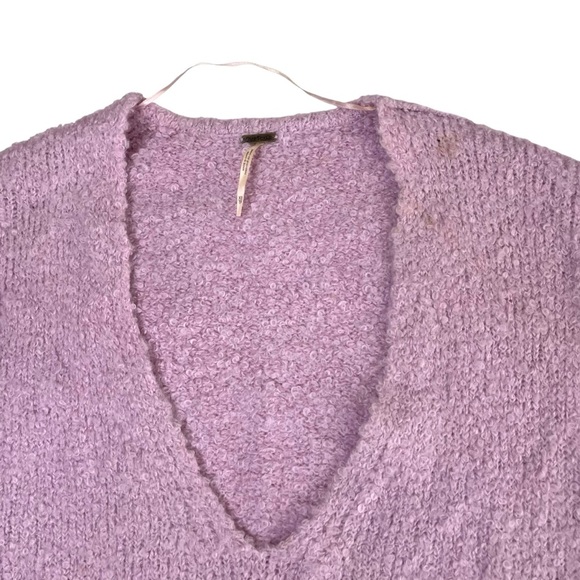 Free People Lofty V Neck Oversized Sweater Light Purple Lilac - Picture 5 of 13